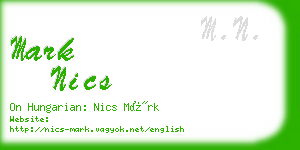 mark nics business card